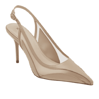 beige heel from Reiss with mesh details