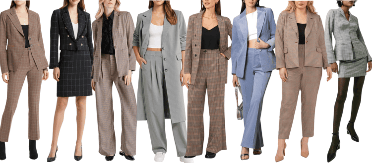 Collage of trendy women's suits at the 2023 Nordstrom Anniversary Sale