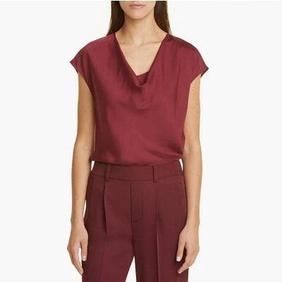 Splurge Monday's Workwear Report: Cowl-Neck Cap-Sleeve Silk-Blend Blouse 