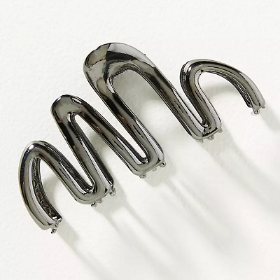 gunmetal silver squiggle hair claw clip