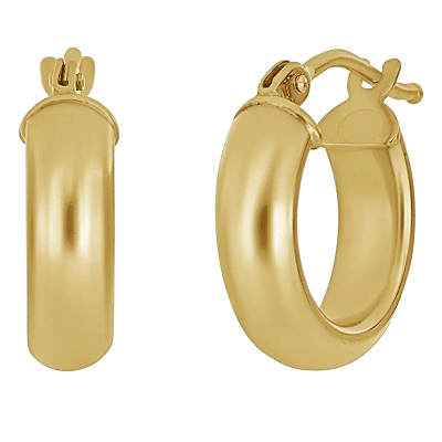 14k gold hoop huggie earrings