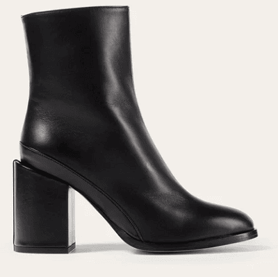 black ankle boots with slightly pronounced heel shaft