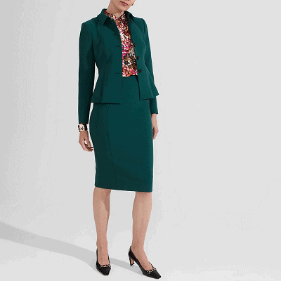 green skirt suit