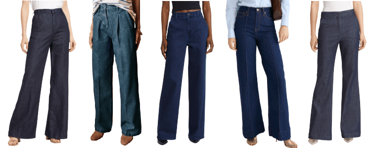 collage of denim trousers