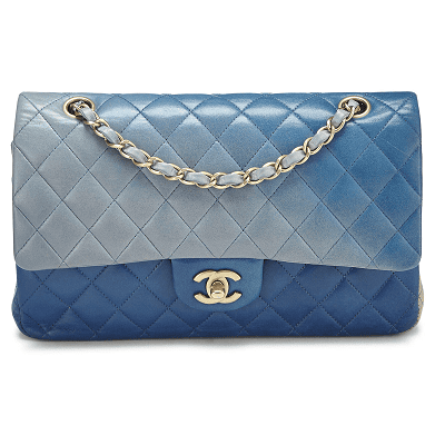 quilted Chanel 2.55 bag with blue ombre details
