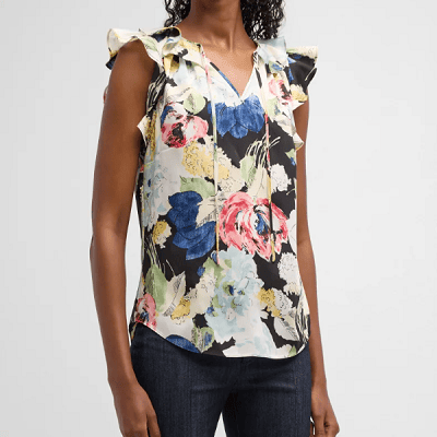 Tuesday's Workwear Report: Calliope Split-Neck Moody Floral Top