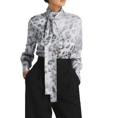 Splurge Monday's Workwear Report: Painted Leopard Print Tie-Neck Blouse