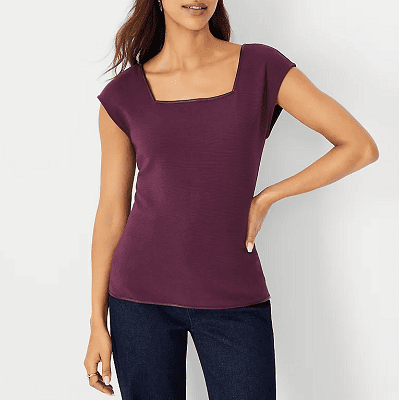 ann taylor square neck