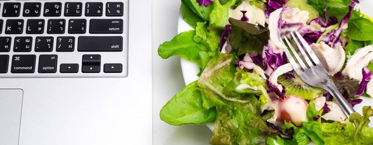 salad and keyboard