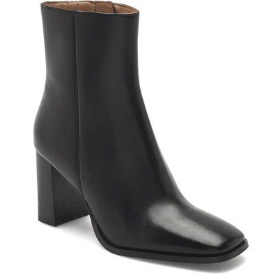 square-toed black boots