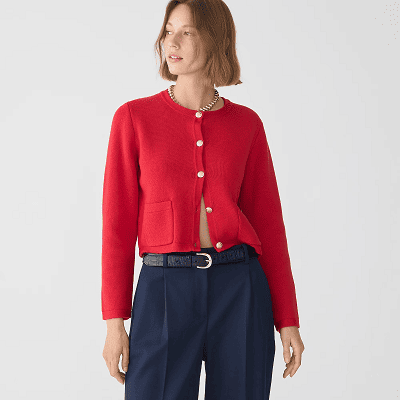 woman wears 100% cotton sweater lady jacket