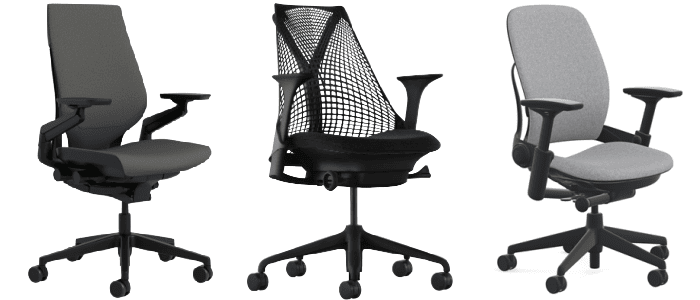 collage of 3 of the best office chairs for women