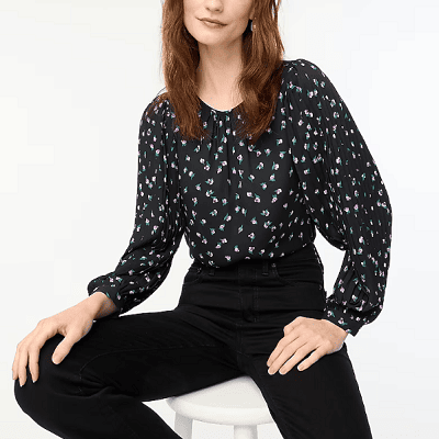 Frugal Friday's Workwear Report: Printed Pleated-Sleeve Top