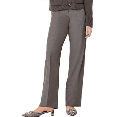 warm flannel dress pants in a light gray