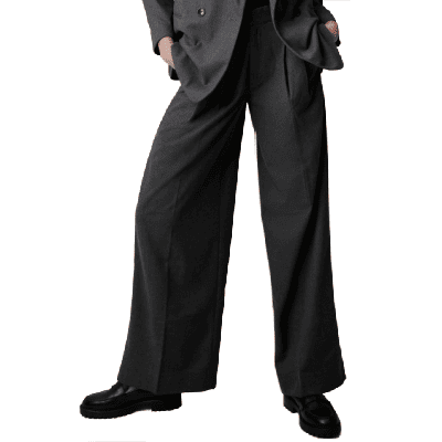 warm flannel dress pants for women in black