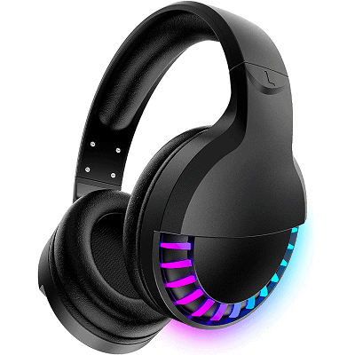 wireless bluetooth headphones with rainbow lit details