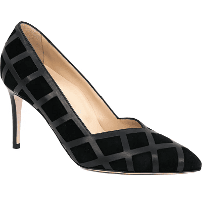 classic work heel with a tonal leather lattice