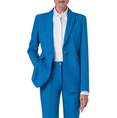 medium blue pant suit from Akris