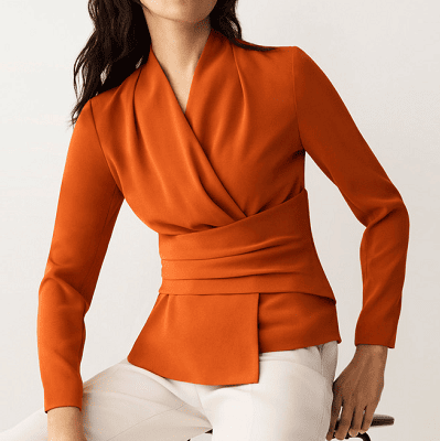 dressy wrap top for work outfits from The Fold -- it's got great CEO style!