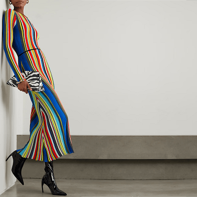 Splurge Monday's Workwear Report: Striped Rib-Knit Maxi Dress