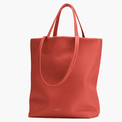 dark coral north/south tote for work