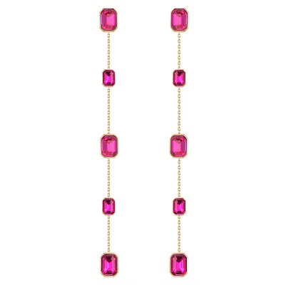 pink fuchsia crystal drop earrings