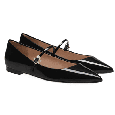 black patent Mary Jane flats