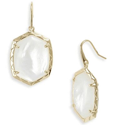 white mother of pearl drop earrings