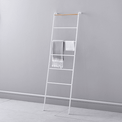 a blanket ladder that you can use to hang clothes that are worn but not dirty