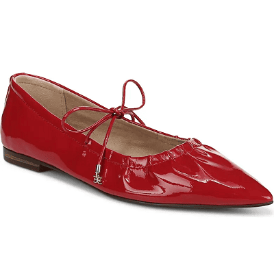 red patent leather Mary Jane flat