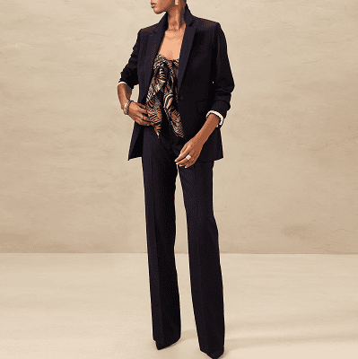 black pant interview suit for women