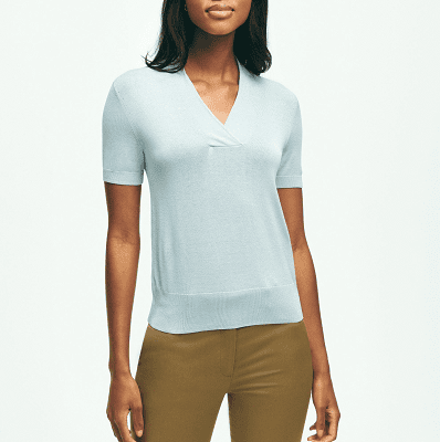 light blue silk blend sweater t-shirt from Brooks Brothers