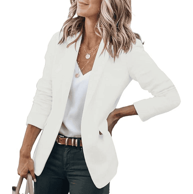 stylish white blazer for work 2024