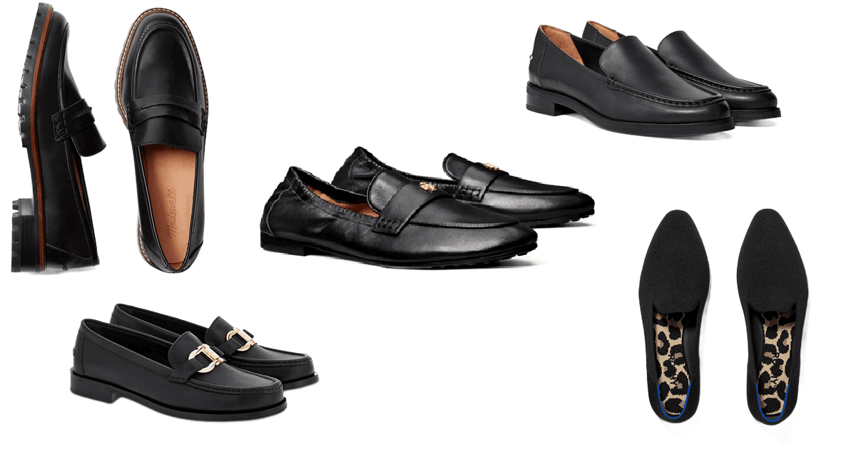 collage including some of the best loafers for work outfits