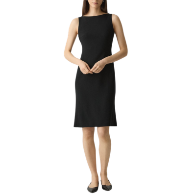 black sheath dress with slight flare