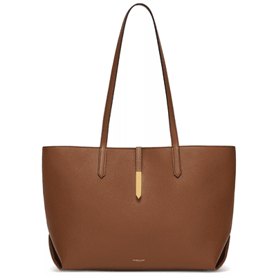 brown leather tote bag