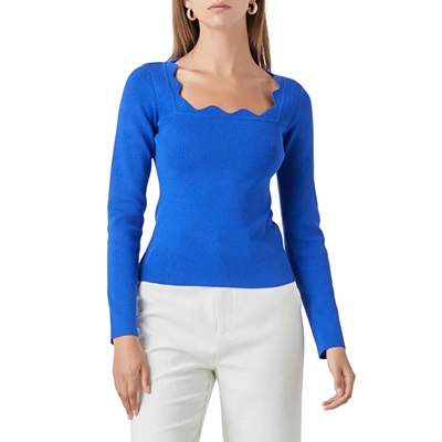 Thursday’s Workwear Report: Scallop Square-Neck Sweater