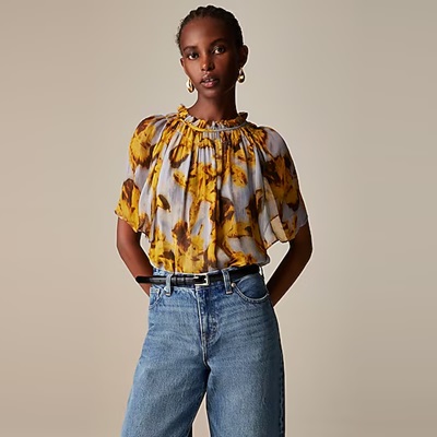 Wednesday's Workwear Report: Crinkle Chiffon Smocked Top