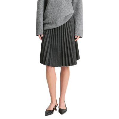 flared skirt with pleats