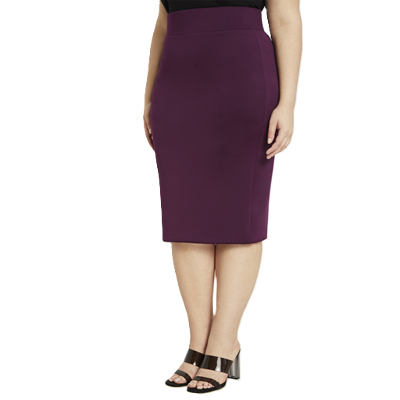 dark purple plus size pencil skirt 