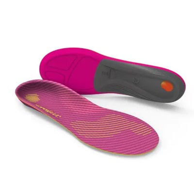 A pair of pink women's running insoles