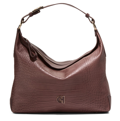 brownish crescent bag