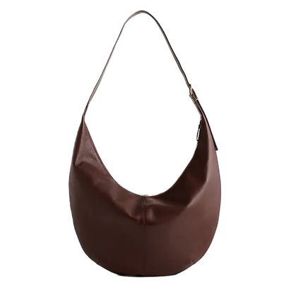 brownish crescent bag