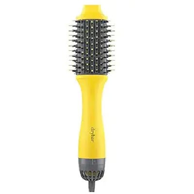 A gray and yellow dryer brush