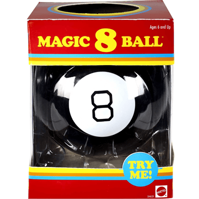 une superbe idée cadeau éléphant blanc : la classique Magic 8 Ball