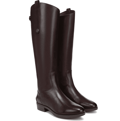 tall brown flat knee-high boot