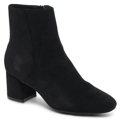 black suede boot for work with heel (waterproof too)