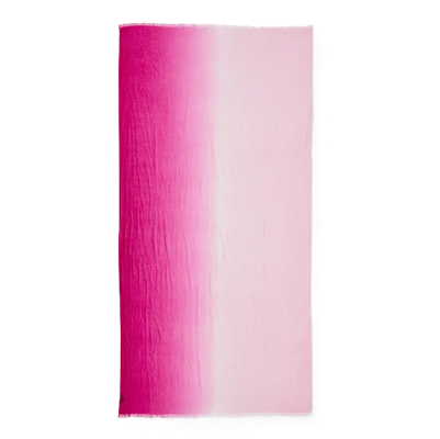 cashmere ombre scarf with graduated tones of pink