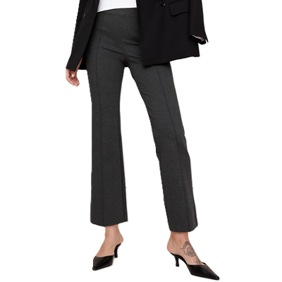 woman wears crop flare pants with work outfit