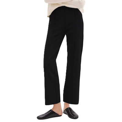 woman wears crop flare pants with work outfit